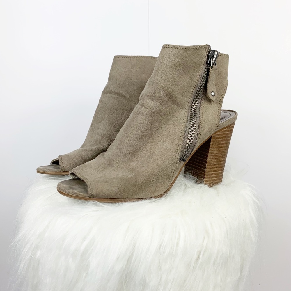 Madden Girl | Ninaaa Taupe Peep Toe Booties